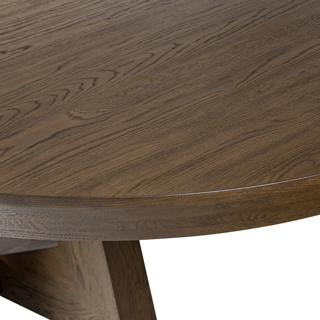 Zara Round Extension Dining Table - Fawn Oak - Brown