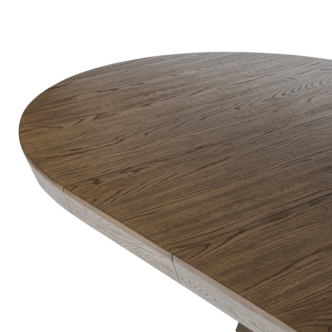 Zara Round Extension Dining Table - Fawn Oak - Brown