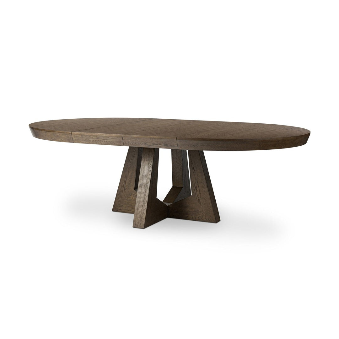 Zara Round Extension Dining Table - Fawn Oak - Brown