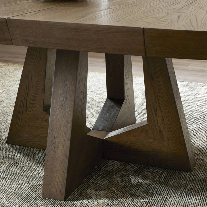 Zara Round Extension Dining Table - Fawn Oak - Brown