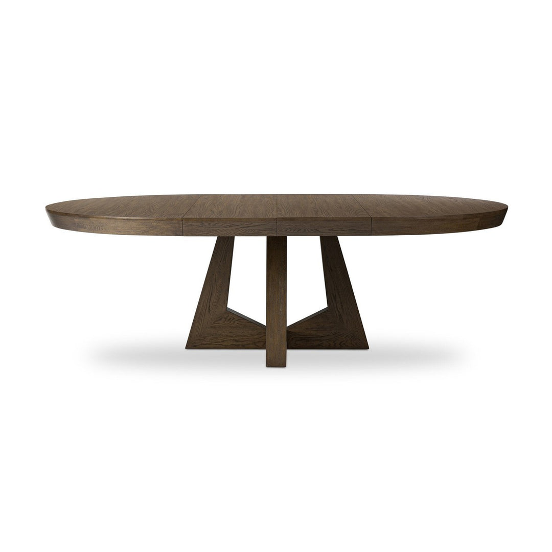 Zara Round Extension Dining Table - Fawn Oak - Brown