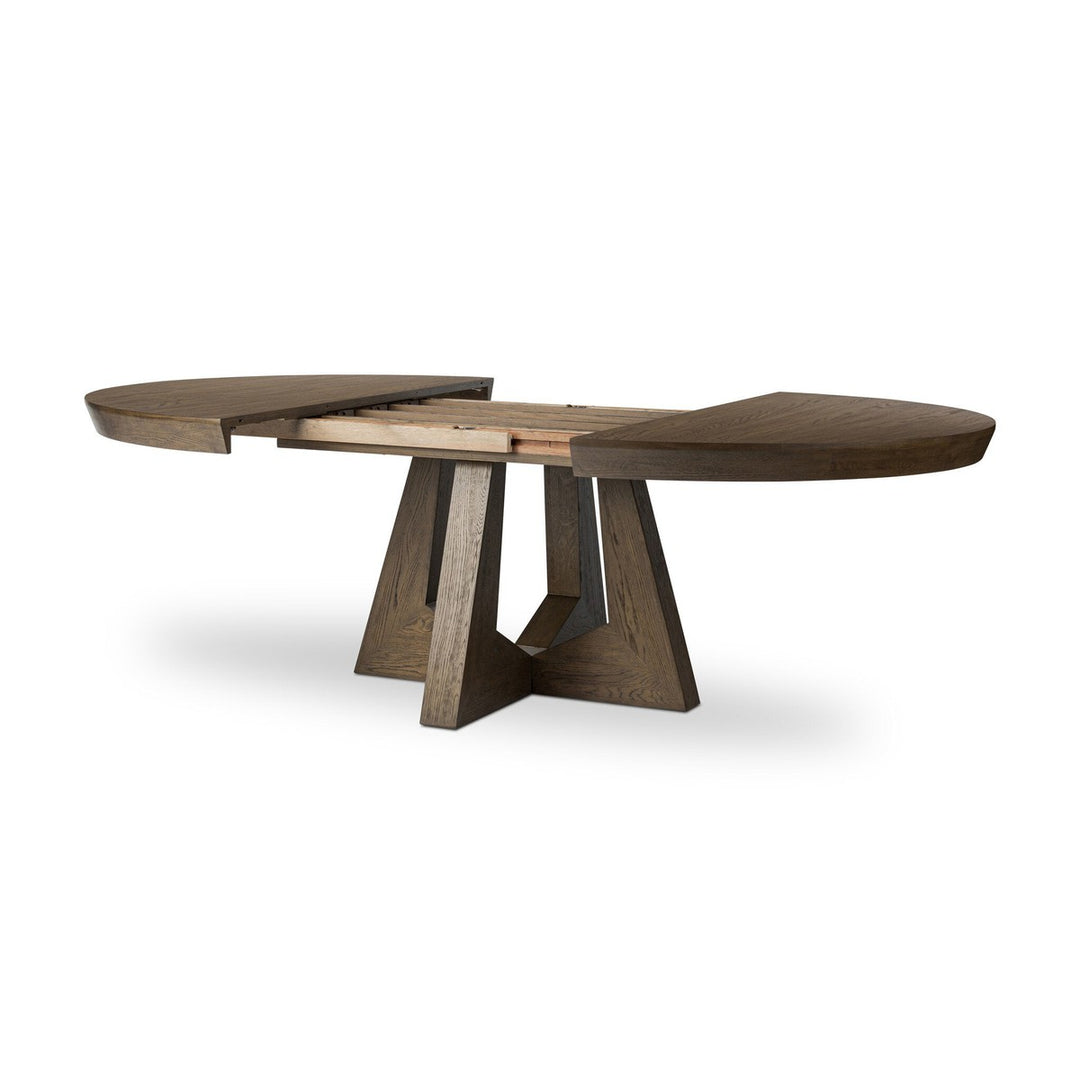 Zara Round Extension Dining Table - Fawn Oak - Brown