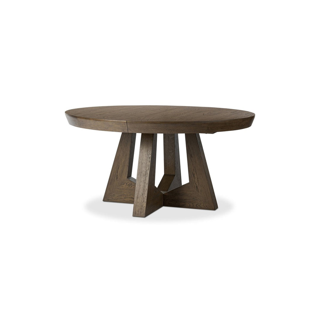 Zara Round Extension Dining Table - Fawn Oak - Brown