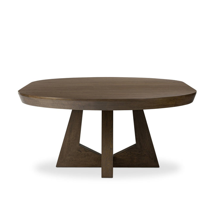 Zara Round Extension Dining Table - Fawn Oak - Brown