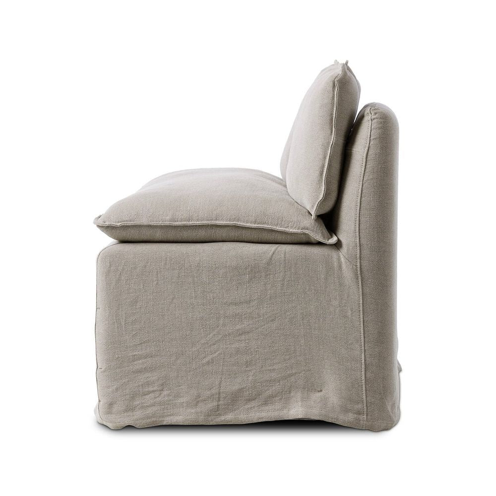 Drew Slipcover Dining Banquette - Stone