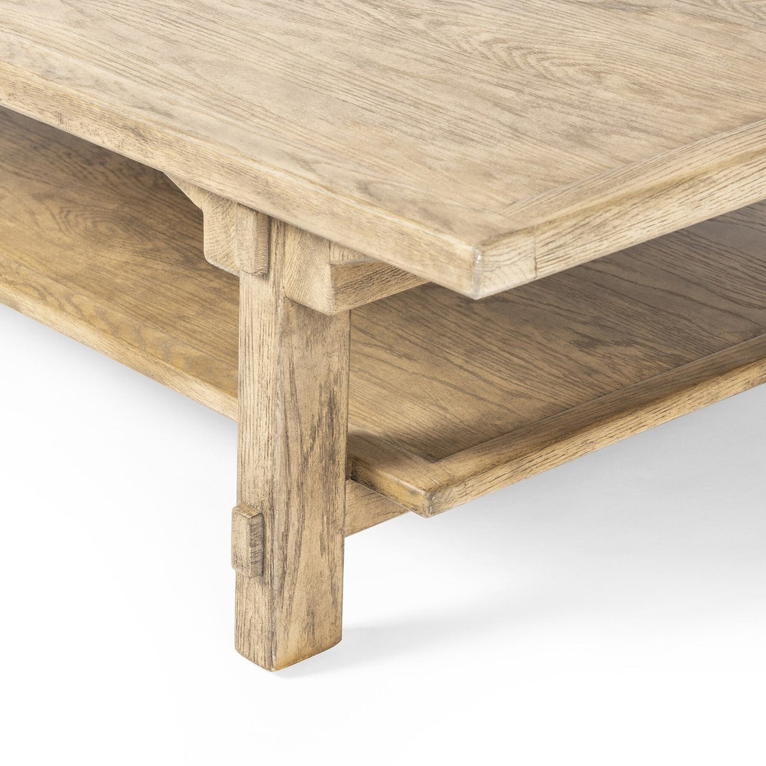 Tanner Coffee Table - Distressed Light Oak - Light Brown