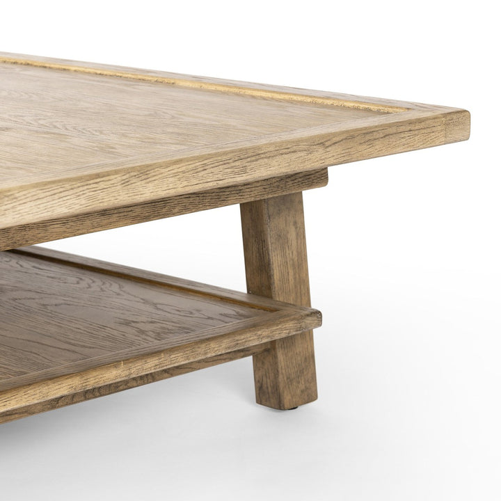 Tanner Coffee Table - Distressed Light Oak - Light Brown