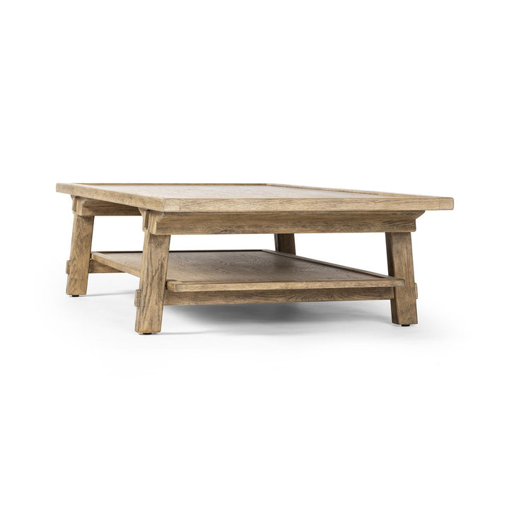 Tanner Coffee Table - Distressed Light Oak - Light Brown