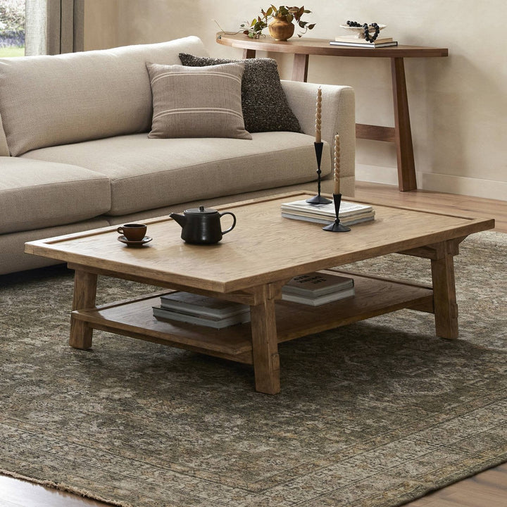 Tanner Coffee Table - Distressed Light Oak - Light Brown