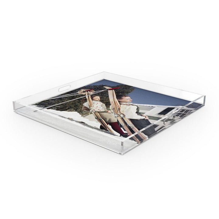 Decor New England Skiing Tray By Slim Aarons