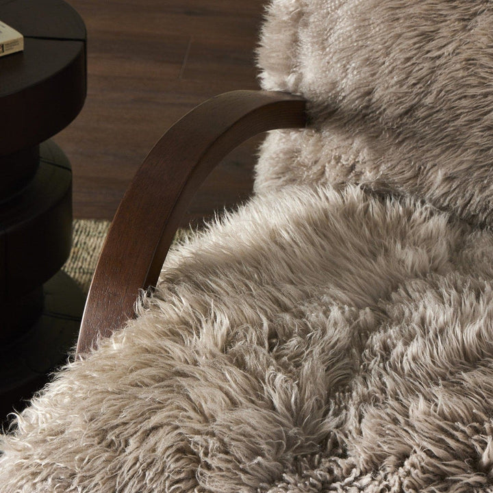 Quinn Lounge Chair - Taupe Mongolian Fur