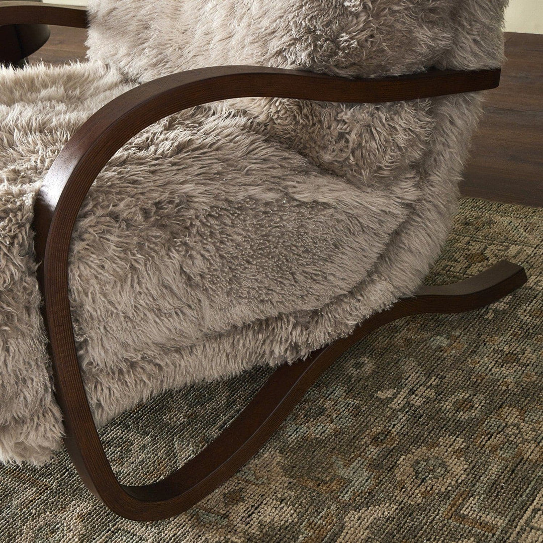 Quinn Lounge Chair - Taupe Mongolian Fur