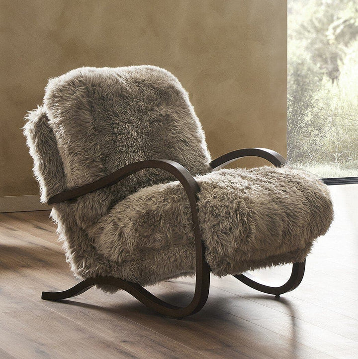 Quinn Lounge Chair - Taupe Mongolian Fur