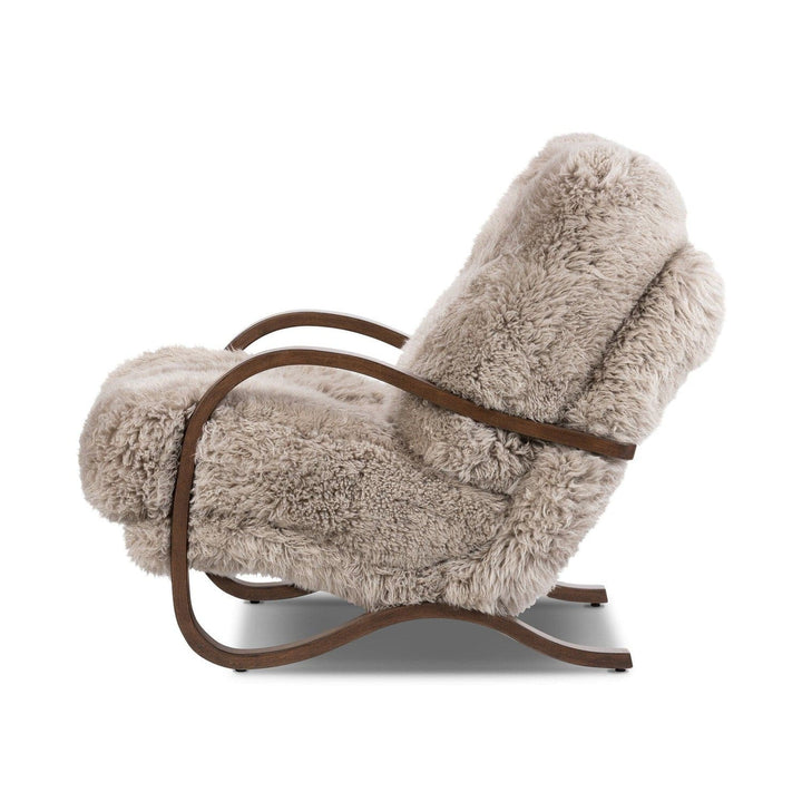 Quinn Lounge Chair - Taupe Mongolian Fur