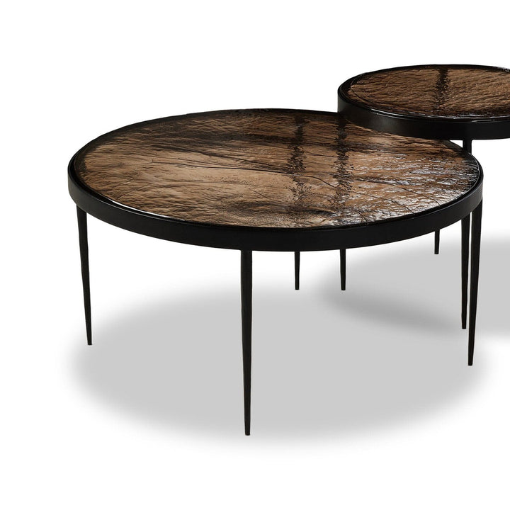 Hana Nesting Table - Smoked Brown Cast Glass