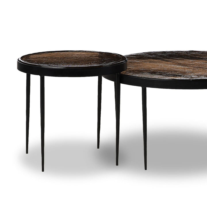 Hana Nesting Table - Smoked Brown Cast Glass