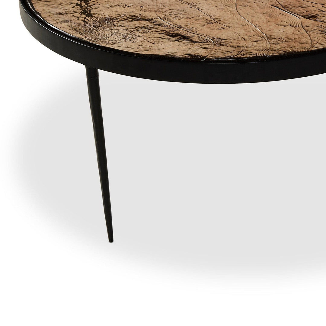 Hana Nesting Table - Smoked Brown Cast Glass