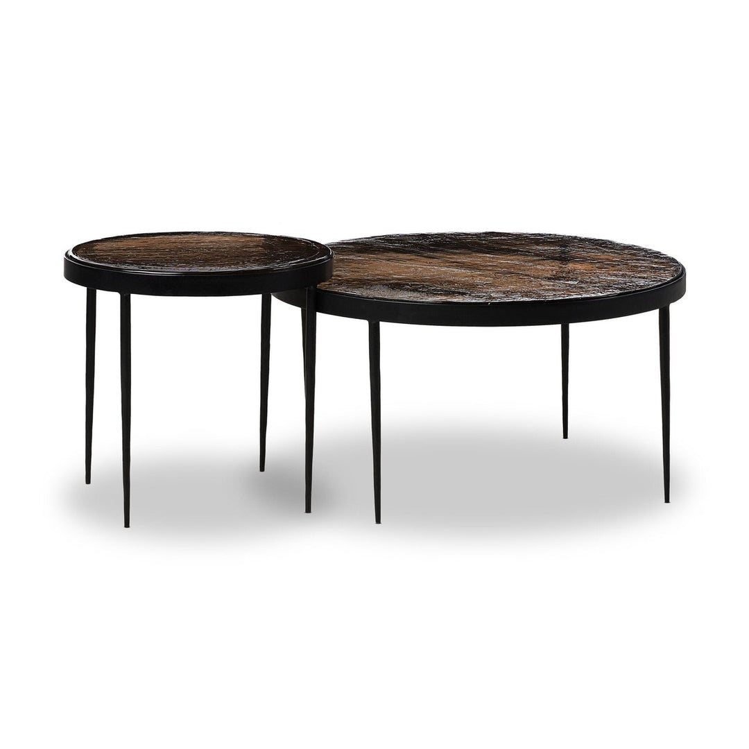 Hana Nesting Table - Smoked Brown Cast Glass