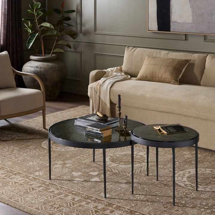 Coffee Tables Yoko Nesting Tables - Moss Cast Glass