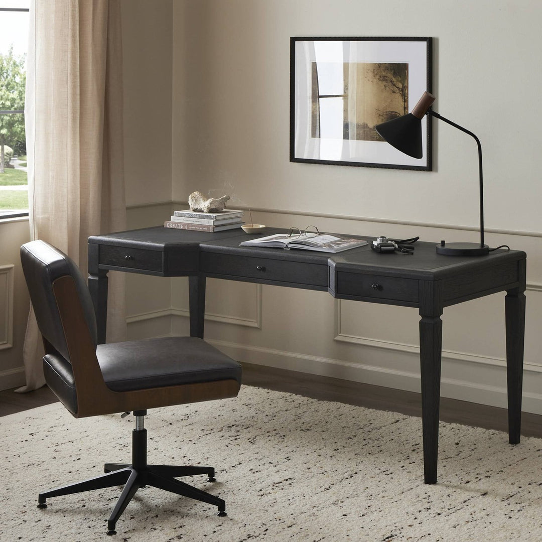 Bennett Desk - Distressed Black Oak