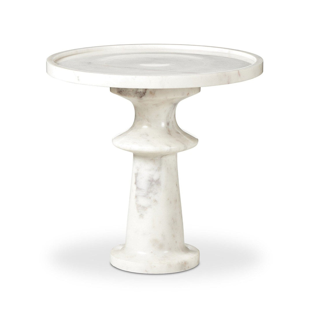 Stella End Table - Polished White Marble