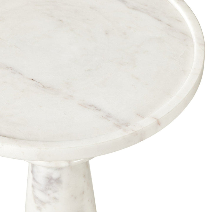 Stella End Table - Polished White Marble