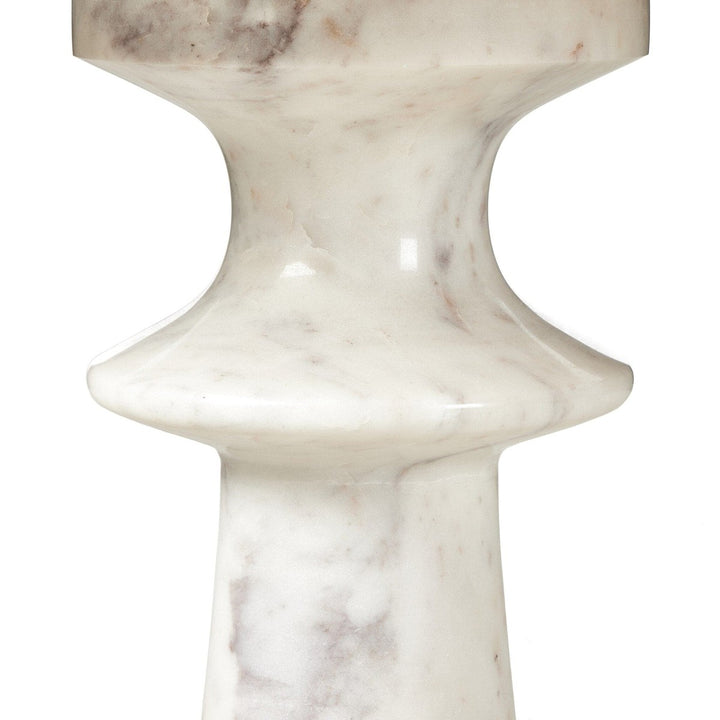 Stella End Table - Polished White Marble