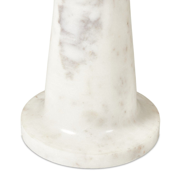 Stella End Table - Polished White Marble