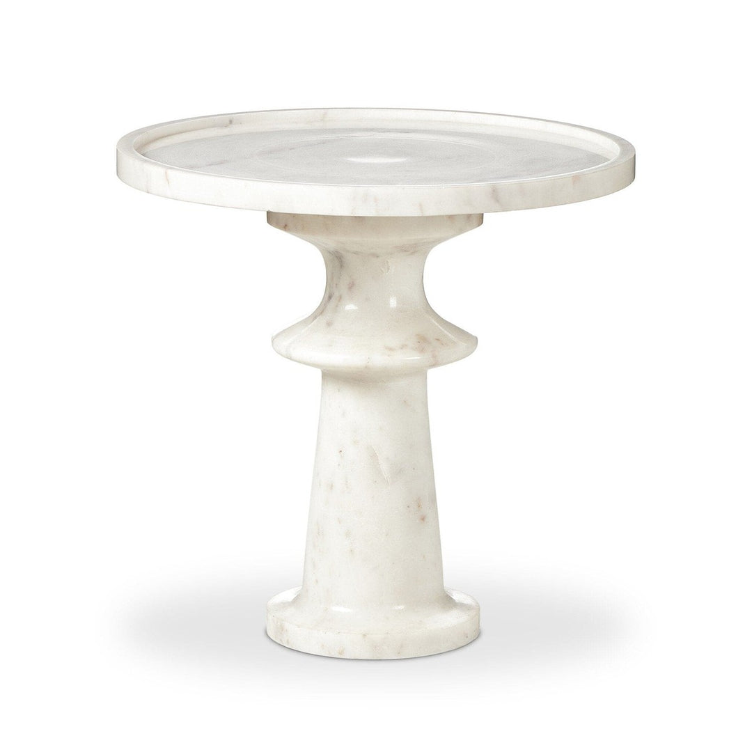 Stella End Table - Polished White Marble