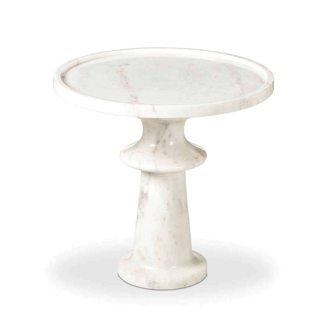 Stella End Table - Polished White Marble