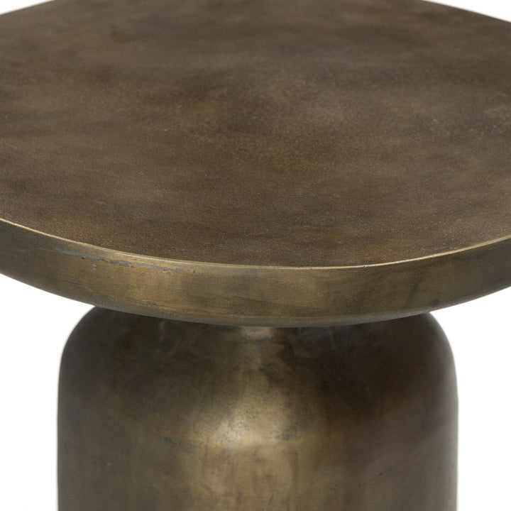 Oliver End Table - Textured Aged Brass - Brass