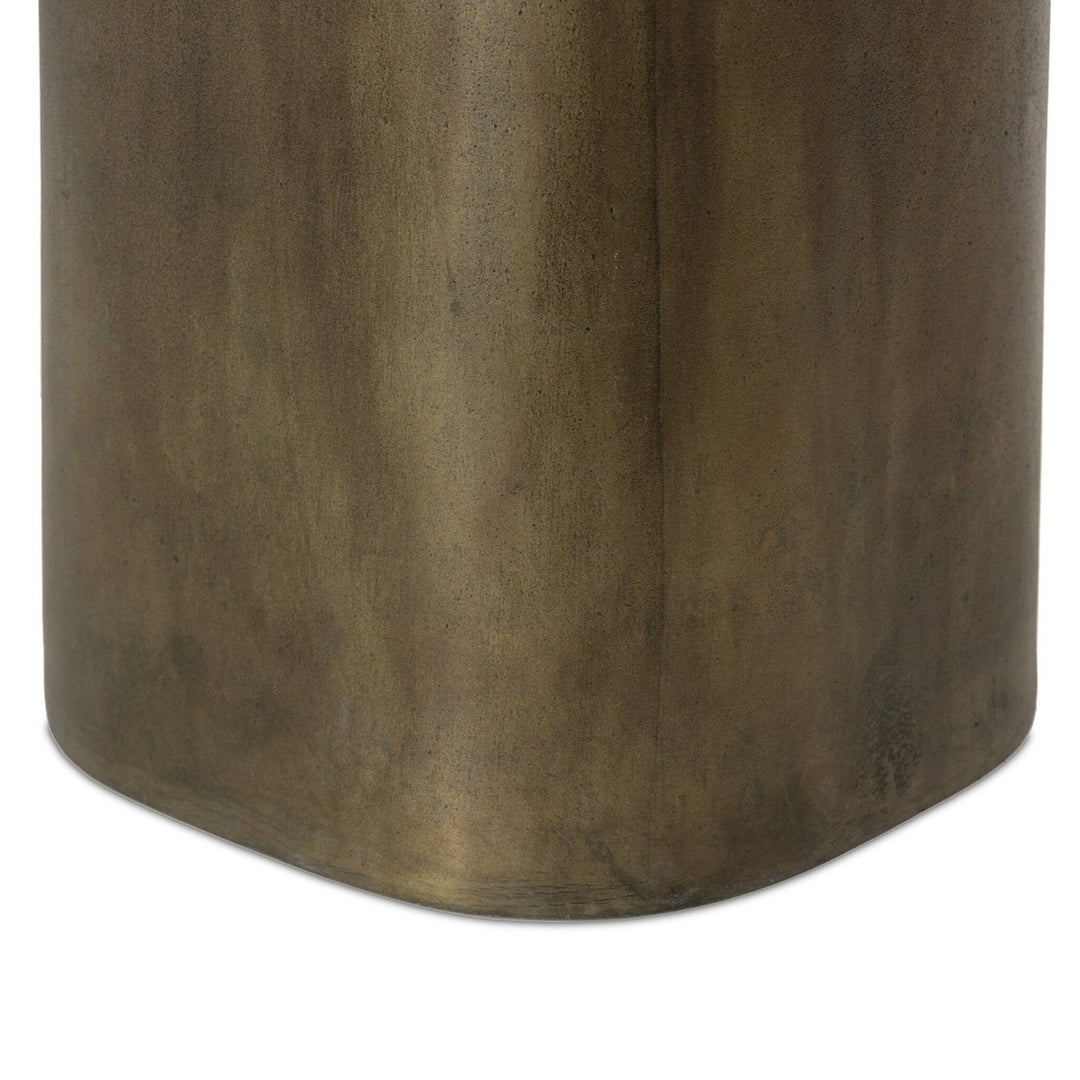 Oliver End Table - Textured Aged Brass - Brass