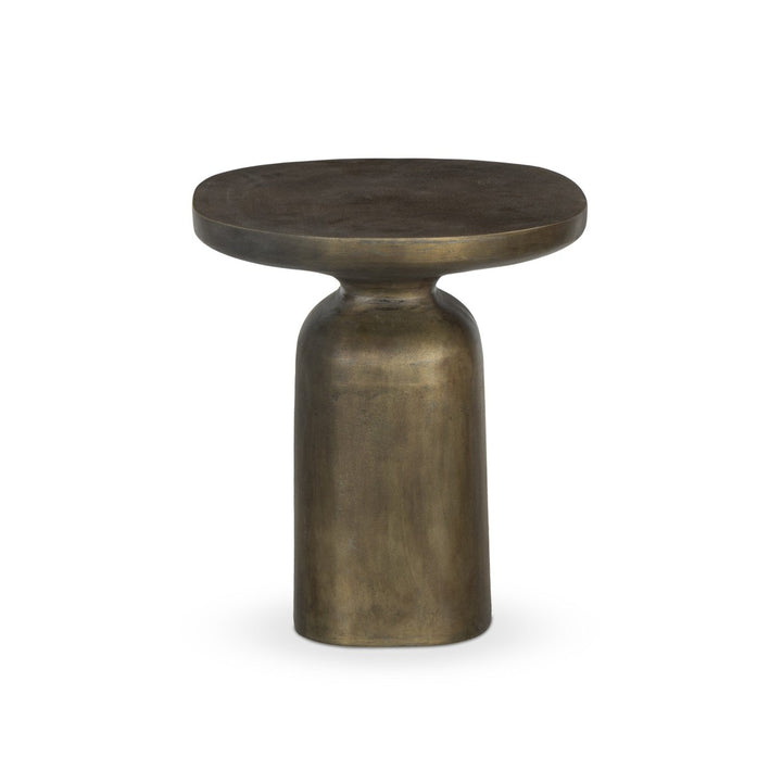 Oliver End Table - Textured Aged Brass - Brass