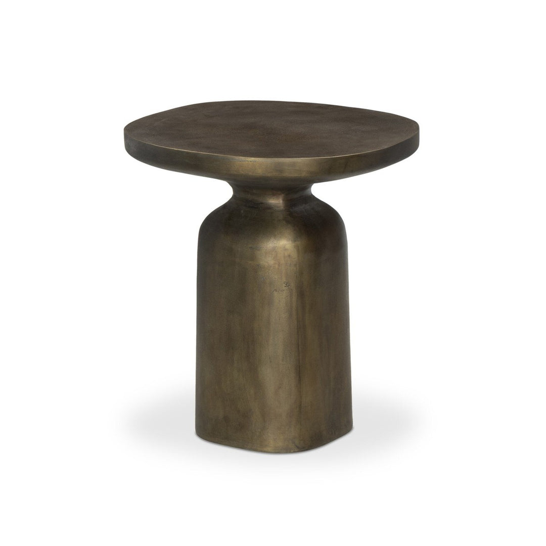 Oliver End Table - Textured Aged Brass - Brass