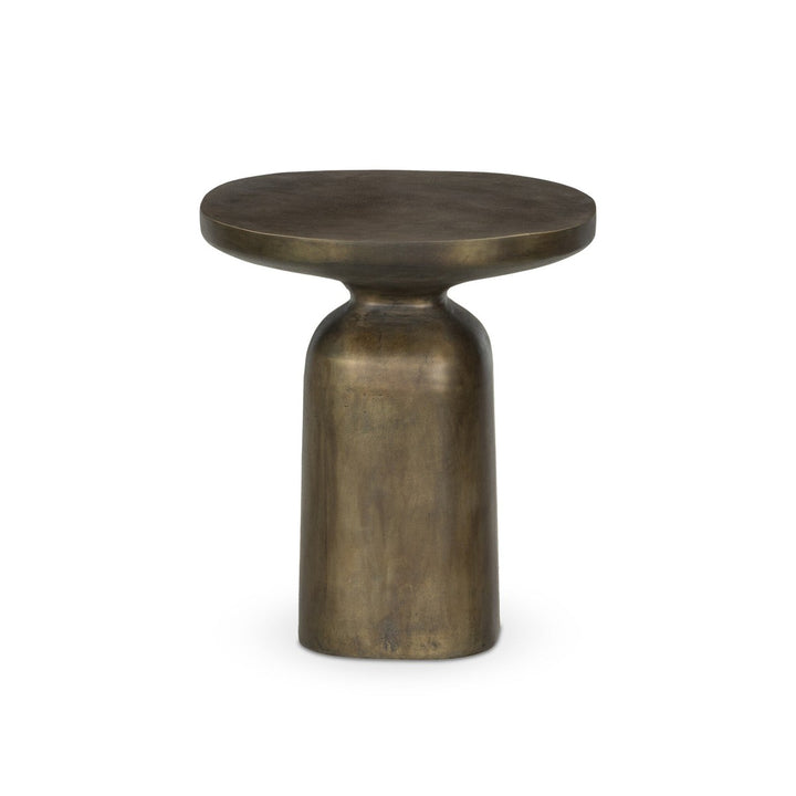 Oliver End Table - Textured Aged Brass - Brass