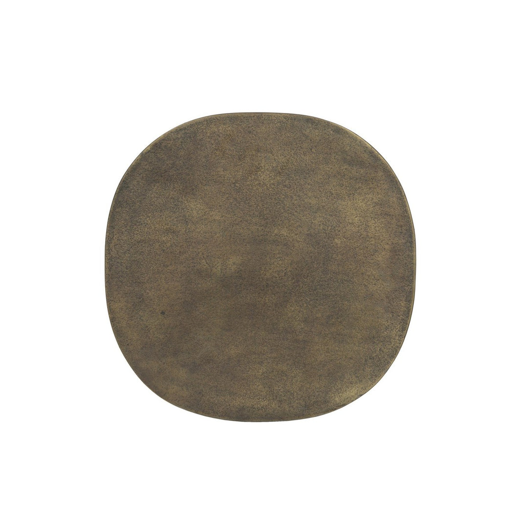 Oliver End Table - Textured Aged Brass - Brass