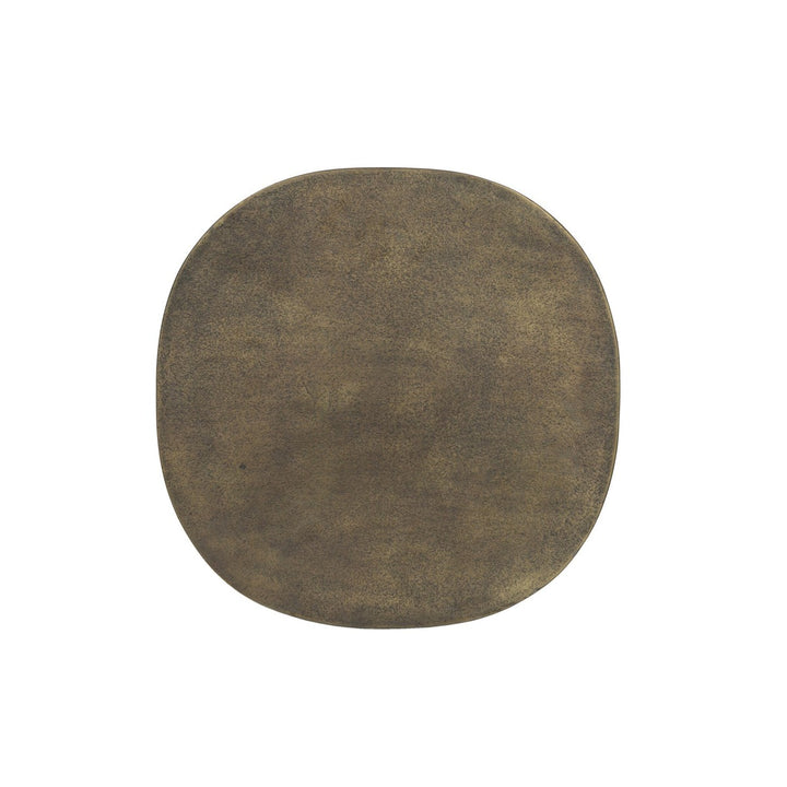 Oliver End Table - Textured Aged Brass - Brass