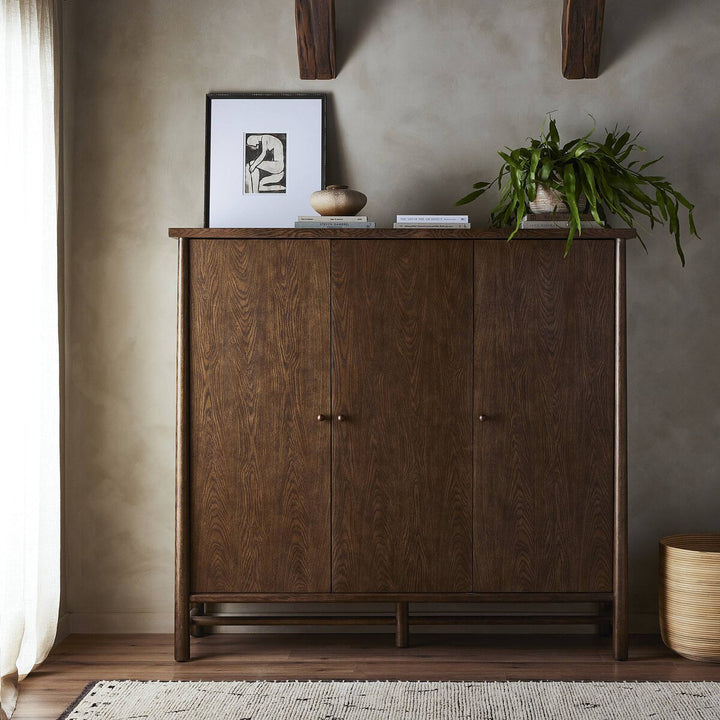 Bernard 3-Door Cabinet - Dark Toasted Oak