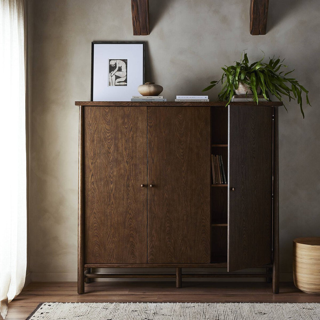 Bernard 3-Door Cabinet - Dark Toasted Oak