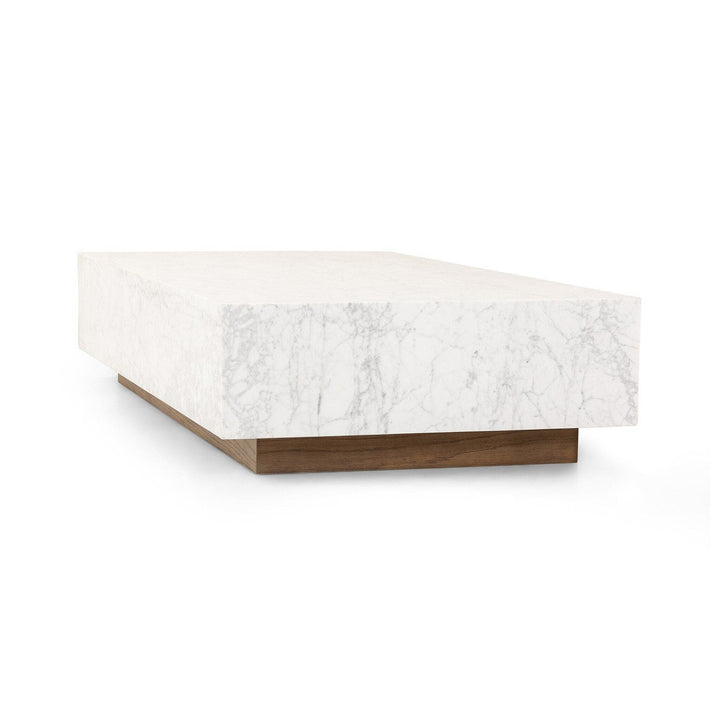 Aurora Marble Coffee Table - White Carrara Marble