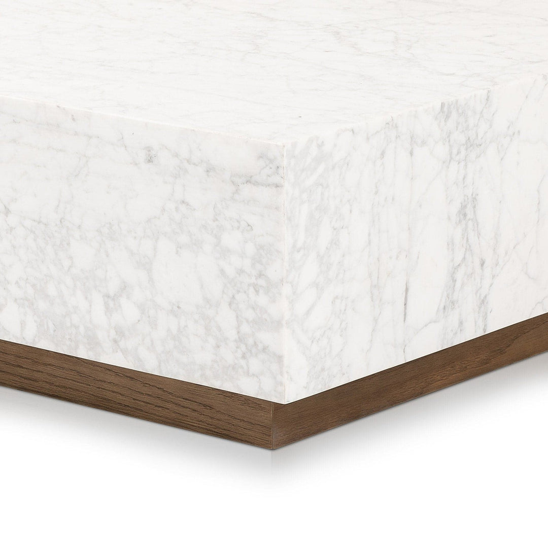 Aurora Marble Coffee Table - White Carrara Marble