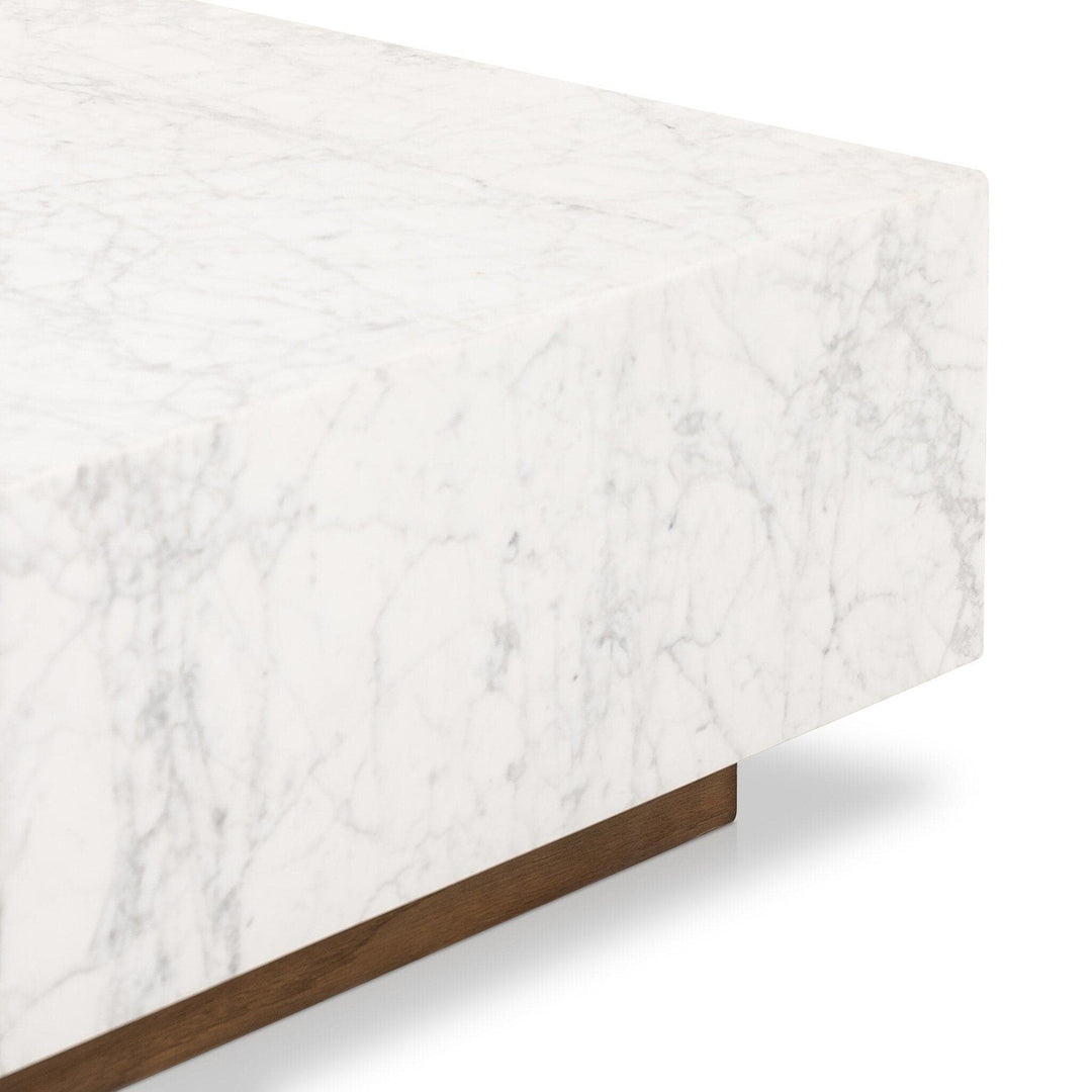 Aurora Marble Coffee Table - White Carrara Marble