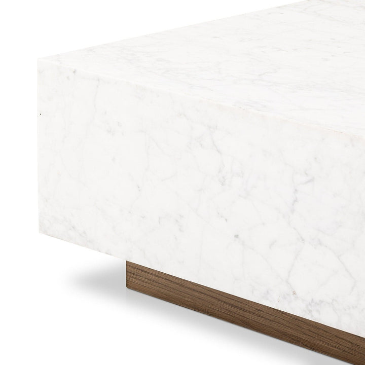 Aurora Marble Coffee Table - White Carrara Marble