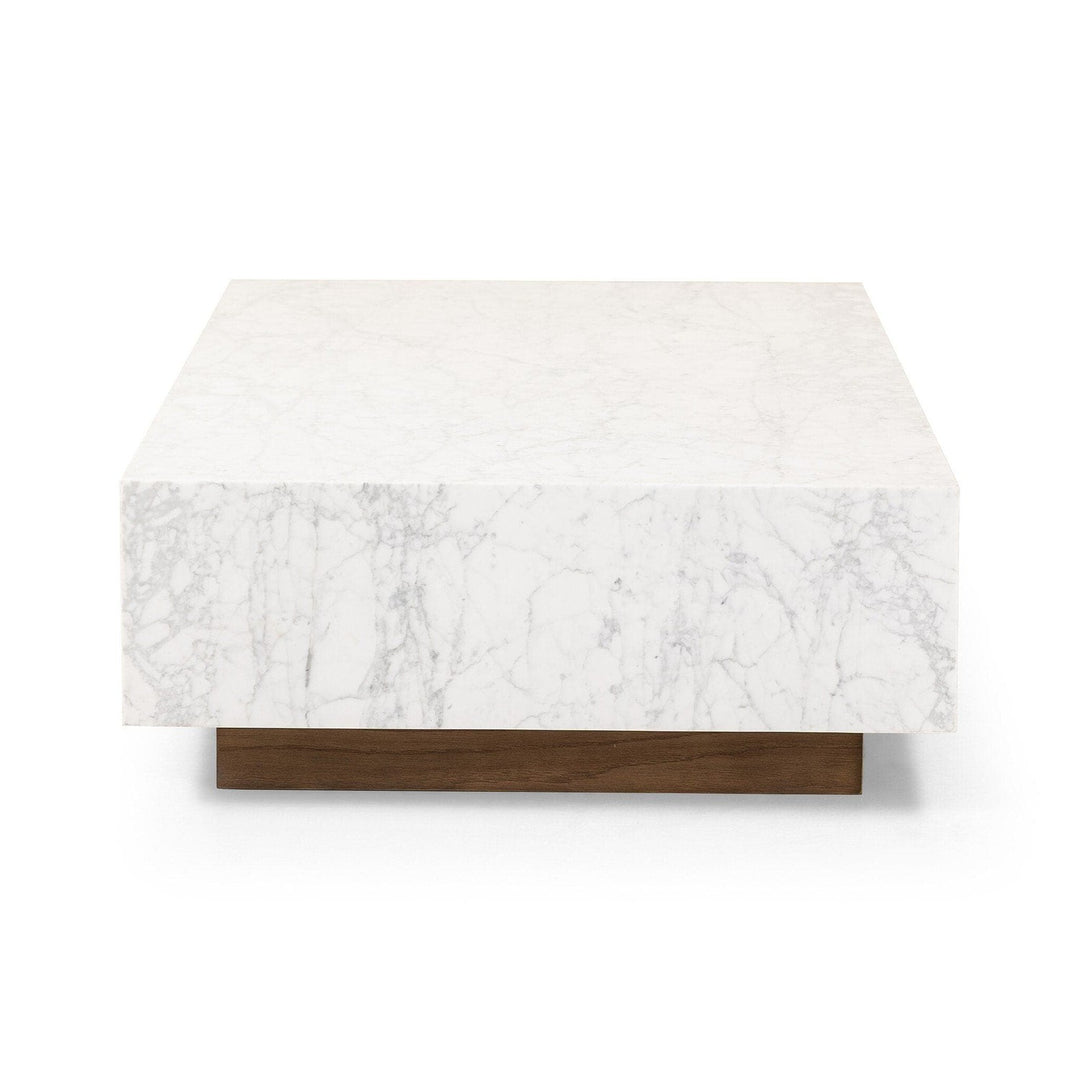 Aurora Marble Coffee Table - White Carrara Marble