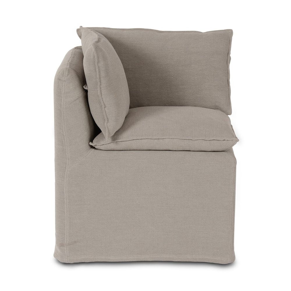 Drew Slipcover Dining Banquette - Stone