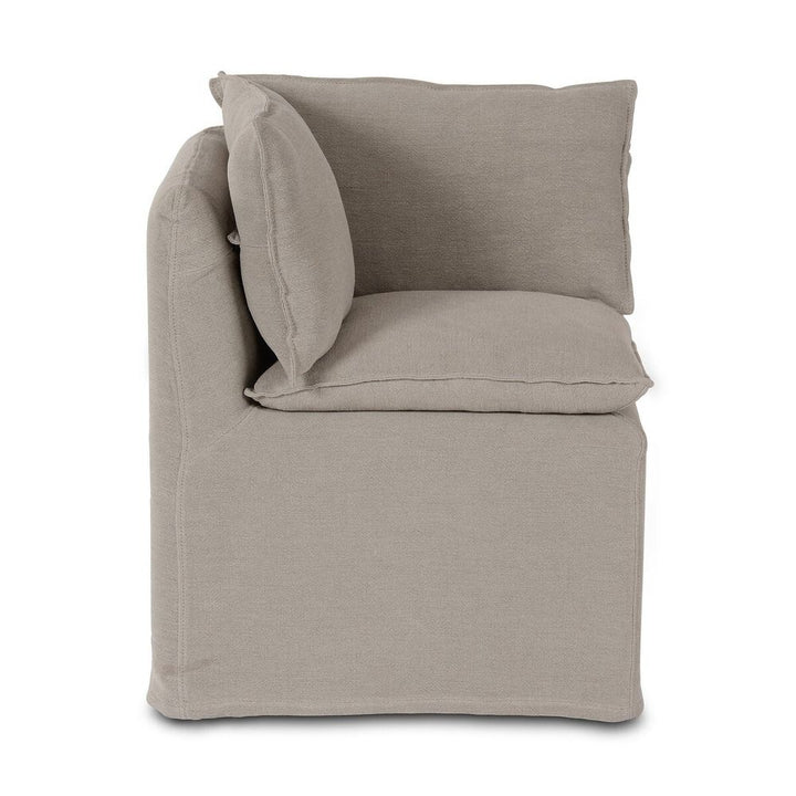 Drew Slipcover Dining Banquette - Stone