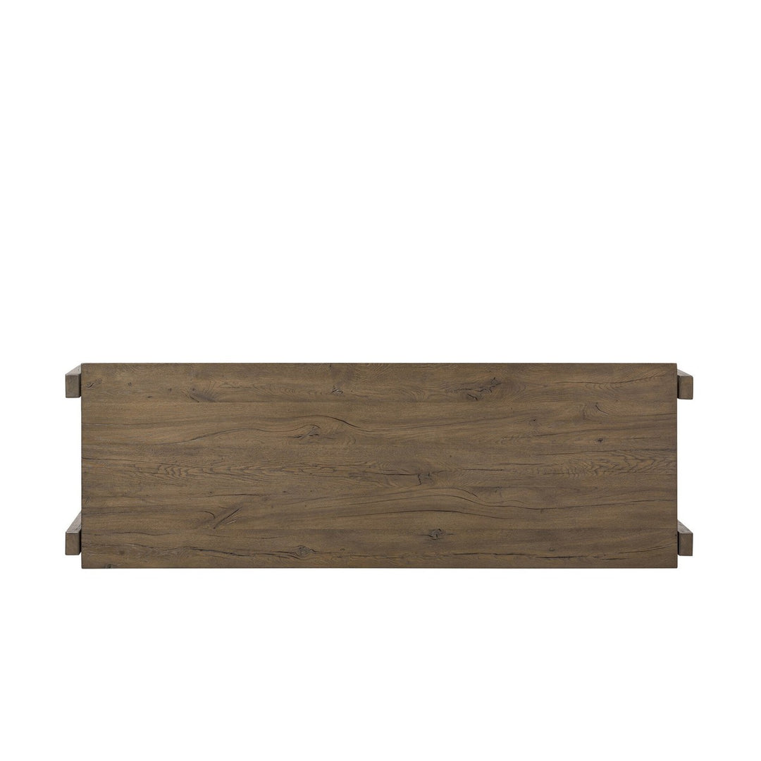 Mason Desk - Grey Reclaimed French Oak - Grey, Brass