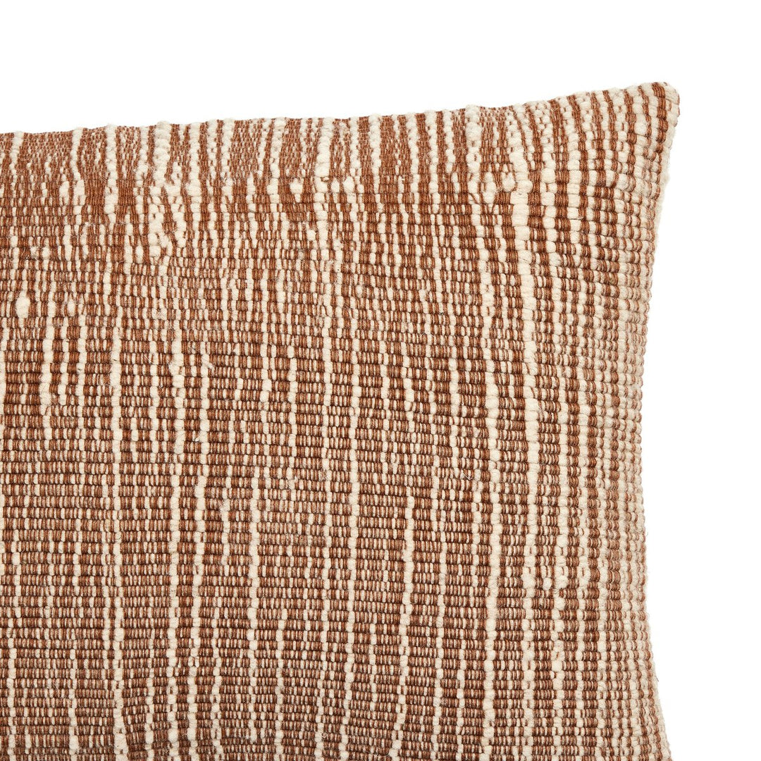 Artisan Stripe Wool Pillow - 14"X20" - Natural Wool