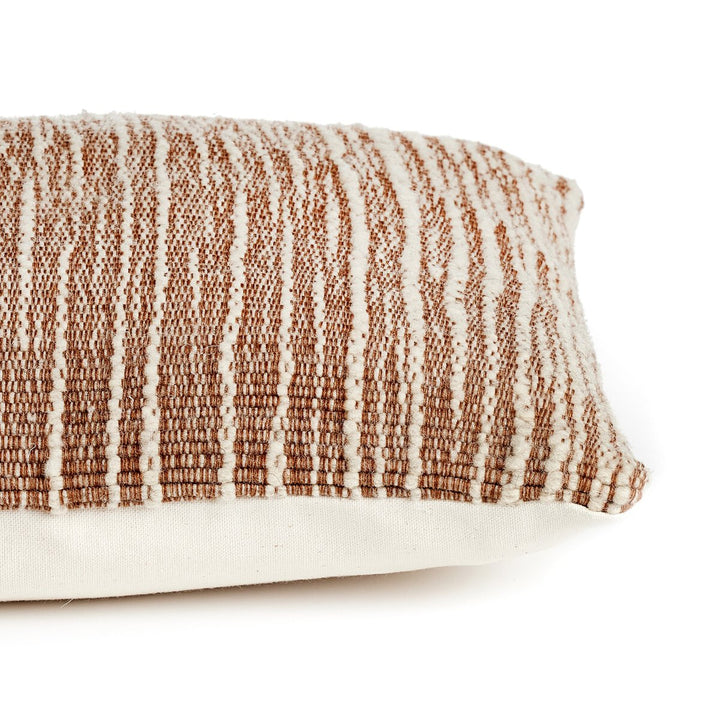 Artisan Stripe Wool Pillow - 14"X20" - Natural Wool