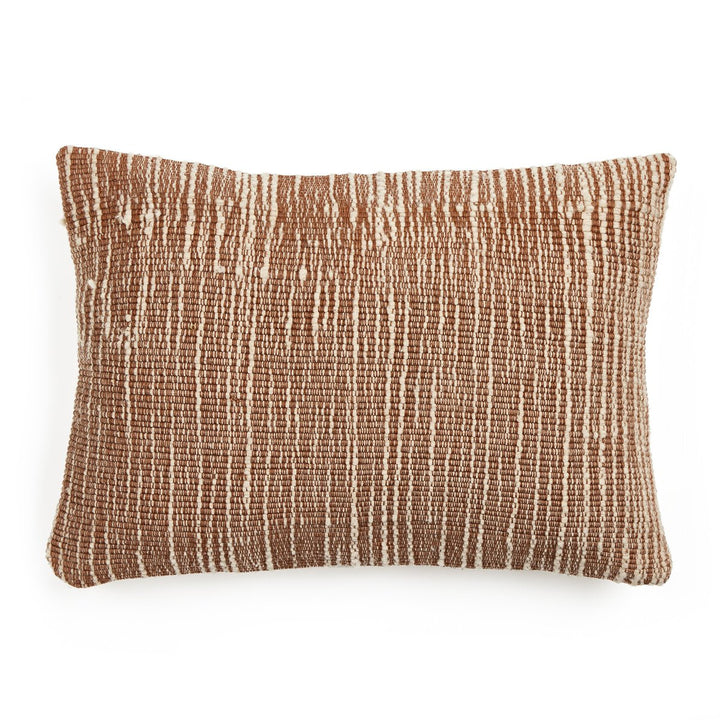 Artisan Stripe Wool Pillow - 14"X20" - Natural Wool